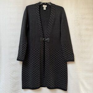 Soft Surroundings Coat Womens Medium Wool Herringbone Boho Cottage Work Long